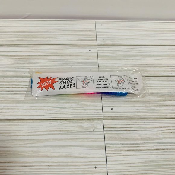 Vintage Magic Shoe Laces Coiled Curled Tye Dye 1 Pair NOS - Picture 3 of 5